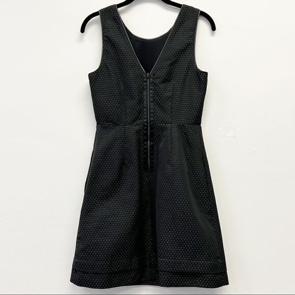 Madewell Lowlight Black & Gold Shimmer Dot Dress Size 2 - Picture 9 of 14